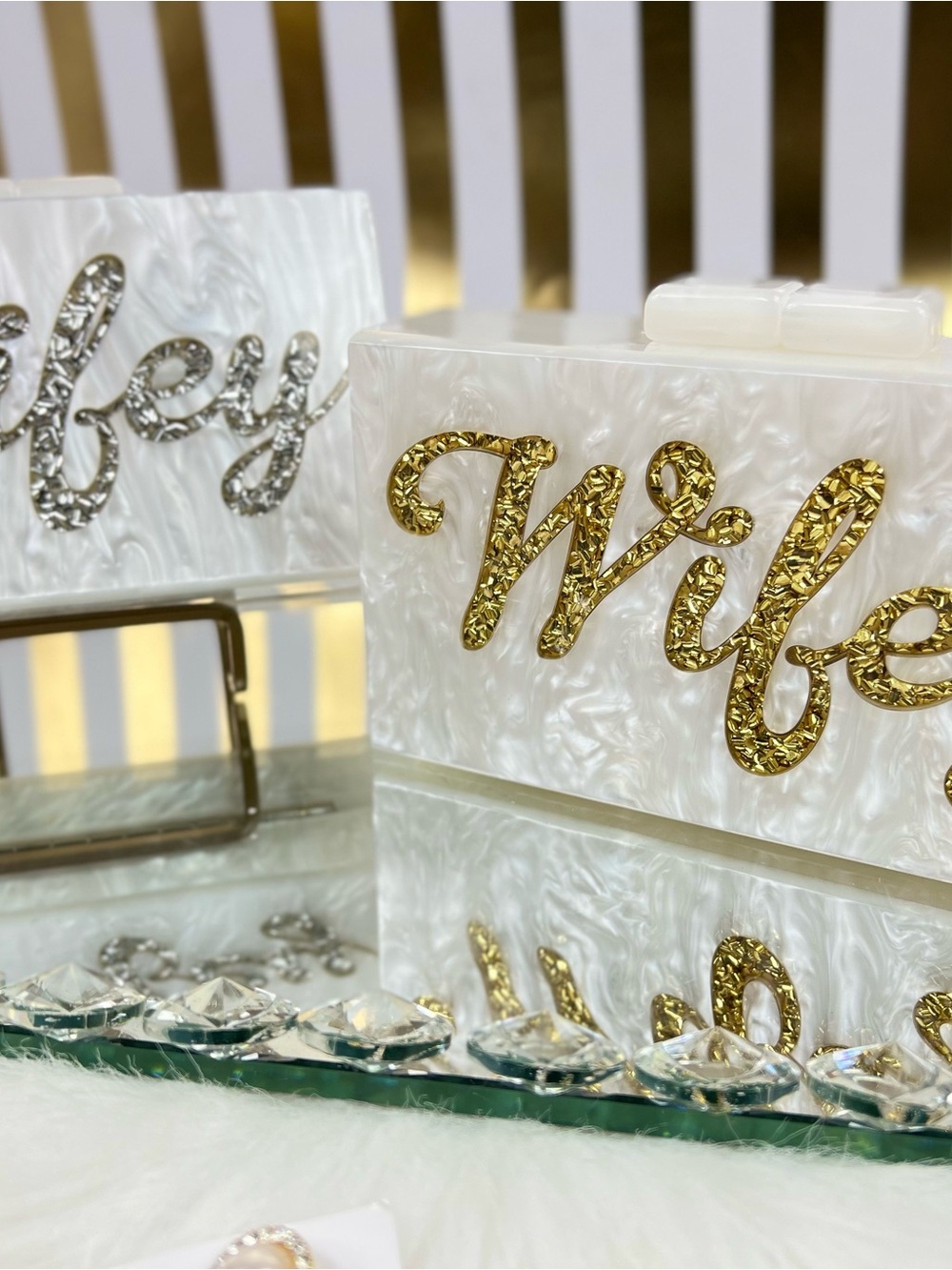 Pearlescent 'Wifey' Clutch